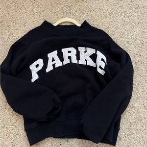 Parke Black Sweatshirt with White Tag